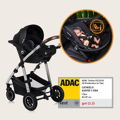 lionelo Amber 3 w 1 Black Silver — Wózek wielofunkcyjny